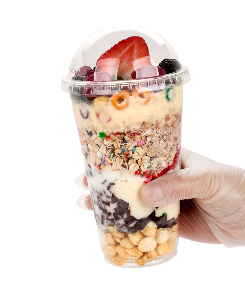 Golden Apple Cup series, 24oz Clear Plastic cups with Dome lids no hole 50sets, BPA Free - Image 4